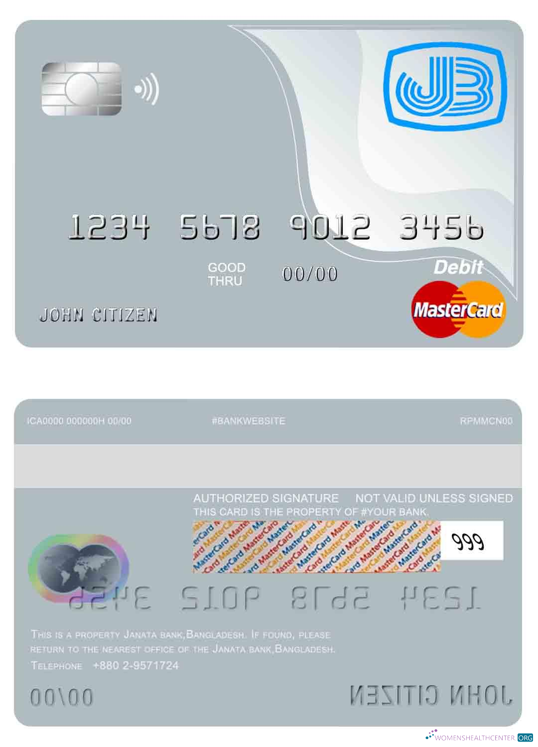 Download Bangladesh Janata bank mastercard Photoshop template